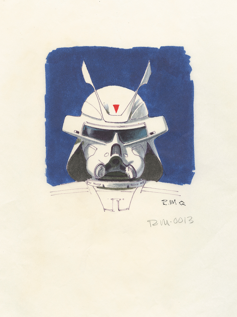 Concept sketch, Snowtrooper commander helmet from Empire Strikes Back. © Abrams Books, 2016 (C) 2016 Lucasfilm Ltd. And TM. All Rights Reserved. Used Under Authorization